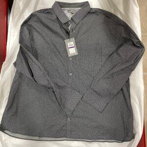 NWT Men's sz 2XL 19-19.5" neck Geoffrey Beene Button Down Dress Shirt Print